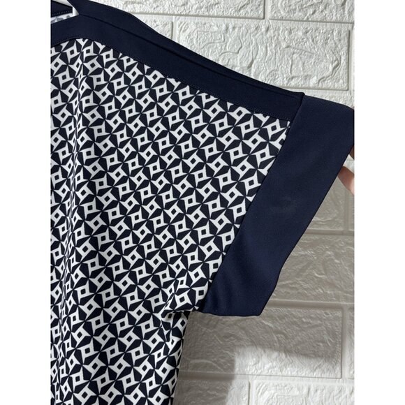 LIKE NEW - Ralph Lauren Black & White Womens Geometric Pattern Tunic Women's XL - Picture 2 of 5
